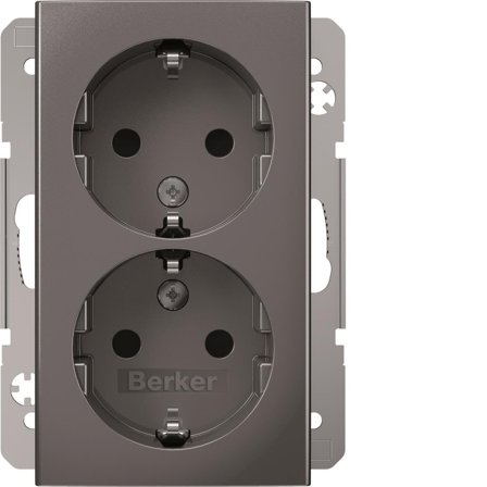 Hager 47931404 Pistorasiarunko 2-osainen, upotettava, kojerasiaan, S.1 Hopea, Kytkimet & pistorasiat