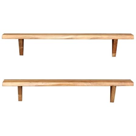 Vidaxl Vägghyllor 2 St 90x20x16 Cm Massivt Akaciaträ Brun