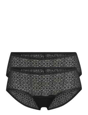 Dream Hipster Lace X 2 Lingerie Panties Hipsters/boyshorts Svart Magic Bodyfashion