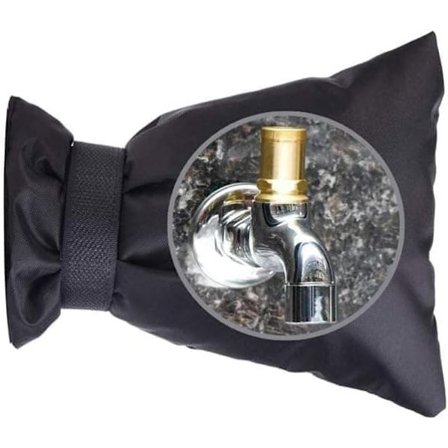 2-pak Vandhaneskjold Frostbeskyttelse til udendørs vandhane vinter 15x21cm sort