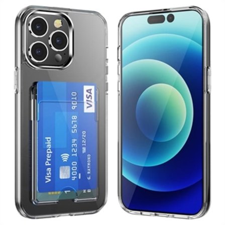 iPhone 15 Pro Max Genomskinligt Skal med Korthållare