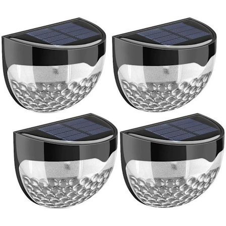 4 stk. Solar Hegnlamper | Dekorativ Havelampe | Udendørs Væglampe Led, Trådløs | Perfekt til Trappetrin Gårdhave Terrasse, Trapper