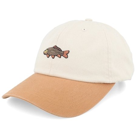 Skillfish - Beige unconstructed Keps - Tiny Carp Stone Washed Stone/Wheat Dad Cap @ Hatstore