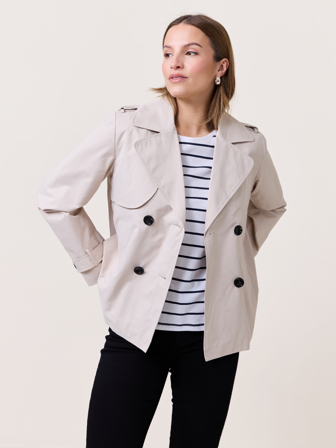 MATCH - Mila kort trench - Va Vite - Str. 34 - Dame - Jakker & Kåper - Beige - 60% bomull, 40% polyester - resirkulert