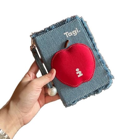 Passholder i denim, ID-passoppbevaringsveske, bærbar kortholder
