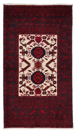 Baluch Rug 92X166 Black/Dark Red Wool, Persia