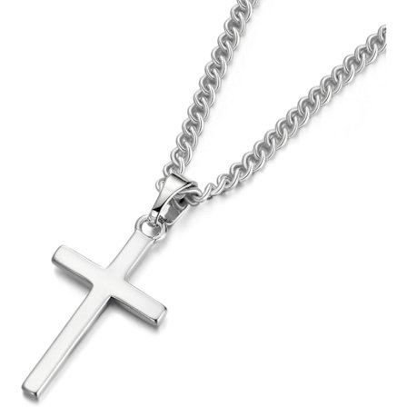 Kors Halskjede Menn - Rustfritt Stål Kors Anheng Kors Halskjede for Kvinner