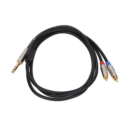 1/4" TRS hann til dobbel RCA hann, 6,35 mm TRS hann