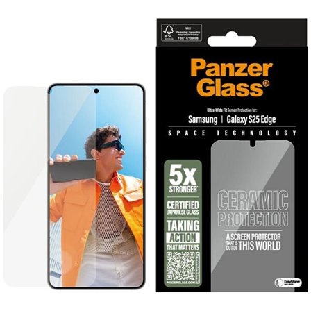 PanzerGlass Ultrabredt keramisk glas til Samsung Galaxy S25 Edge - Klar