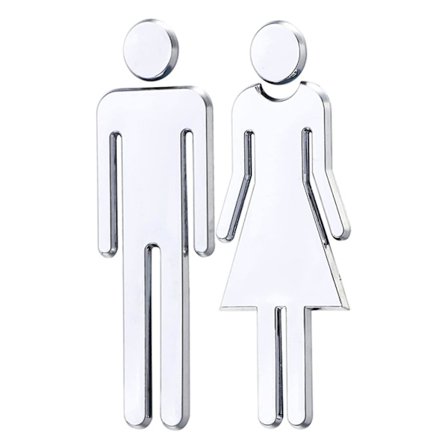 1 par (12 cm) toalett skyltar, herr och dam toalett dörr klistermärke