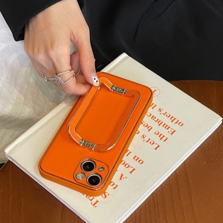 Etui til iPhone15promax Koral Orange Dobbelt Spænde Beslag [Gratis Installation] High end High end