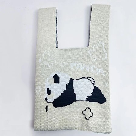 Stickad Handväska Knuten Armbandsväska BEIGE beige