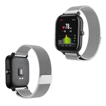 Amazfit GTS milanese klockarmband i rostfritt stål - Silver