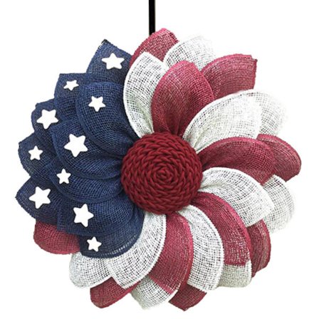 4. juli krans patriotisk dørkrans, 4. juli krans amerikansk flagg krans dekor foran dør uavhengighetsdag minnesmerke dekor
