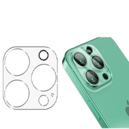 TG 3-PACK iPhone 14 Pro Kameraskydd Standard HD 0,3mm Transparent