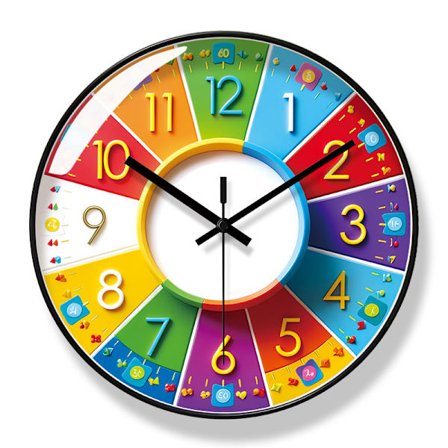 Creative Colorful Wall Clock | 30cm Modern Design with Bright Colorful Segments | Silent Non-Ticking Quartz Movement | Perfect for Kids’ Room, Living