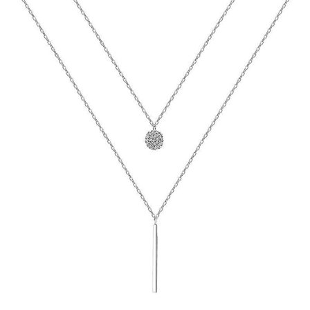 2023 Double Layered Long Chain Choker Clavicle Necklace For Women Girls