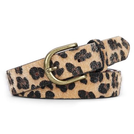 Leopardprint skinnbelte for kvinner Jeans Bukser Midjebelte til kjoler