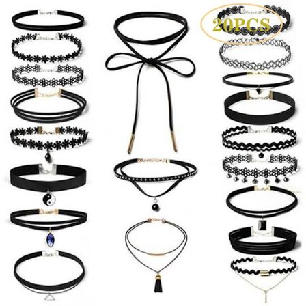 Mordely 20st Runt nyckelbenshalsband Krage Choker Spetshalsband
