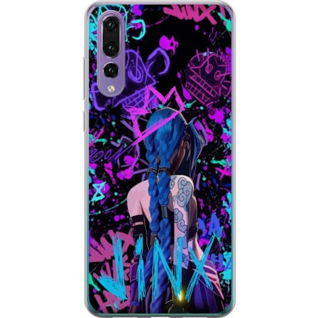 Yhteensopiva Puhelinkuori Huawei Huawei P20 Pro Värikäs graffitipiirustus, jossa on sinipäinen hahmo urbaanissa katutaidetyylissä