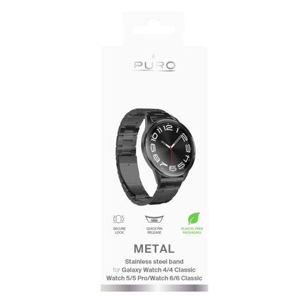 PURO Galaxy Watch4/4 Classic/5/5 Pro/6/6 Classic METAL, black