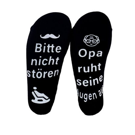 Sjove bomulds-sportsstrømper til mellemlæg med bogstavtryk Bedstefar