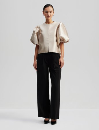 Malina Cleo Pouf Sleeve Blouse - Beige - M