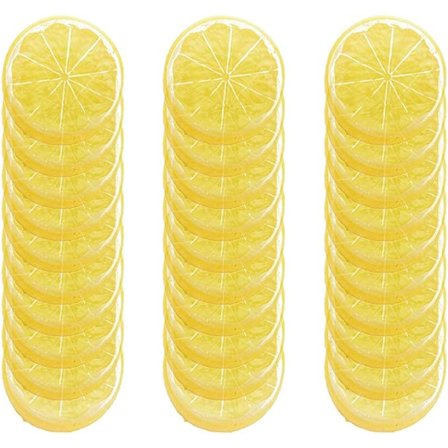 30 kappaletta keinotekoisia muovisia sitruunaviipaleita Realistinen simulointi Sitruuna Elävä De