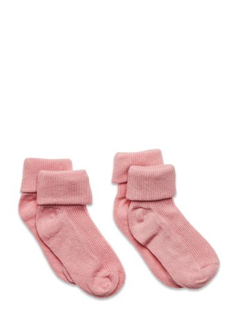 Baby Rib Sock W. Fold Pink Minymo