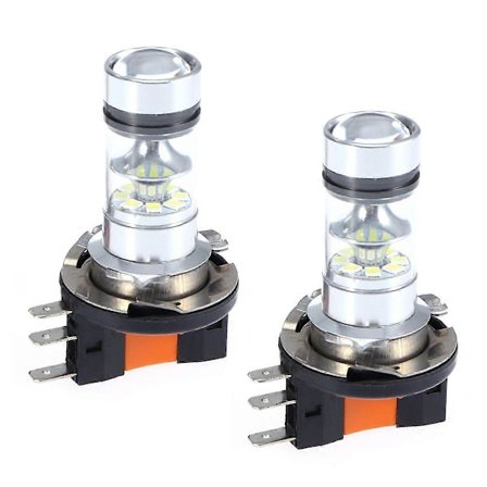Par af 20 LED Pære H15 100W Tågelygte Lavt Fjernlys Kørelys til Bil (Hvidt Lys) [DB]