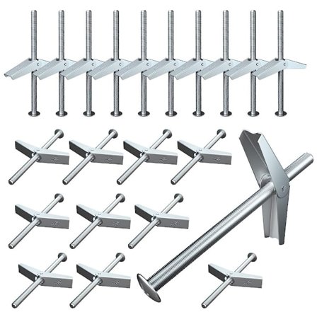 24 stk Vippebolt og vingemuttersett Orchid Clamp Veggplugg