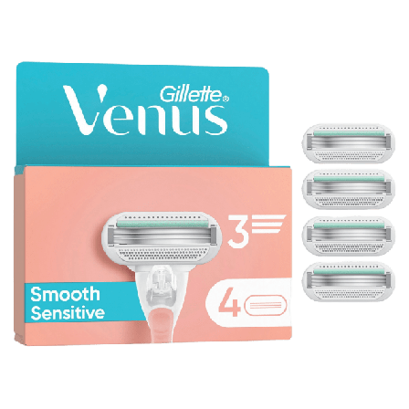 Venus Gillette Venus Smooth Sensitive Rakblad, 4 st Hårborttagning Dam 4ST