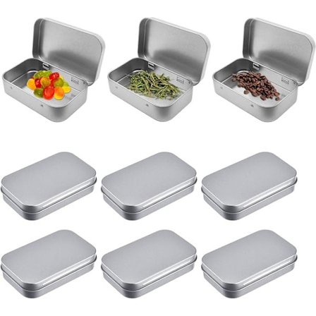 12 Stykker Liten Metallboks, Ett-Stykke Aluminium Oppbevaringsboks i Jern, Metall Oppbevaringsboks Egnet for Oppbevaring av Godteri, Hårnåler, Smykker