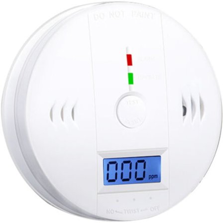 Karbonmonoksid alarmdetektor Batteridrevet CO-alarmdetektor med LCD-skjerm Stemmevarsling.pa