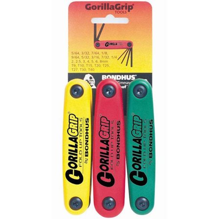 Bondhus GorillaGrip Unbraconøkkelsett foldbare, tommer/mm/Torx, Håndverktøy
