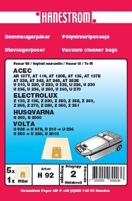 HANESTRÖM Dammsugarpåsar VOLTA U 250-U 280