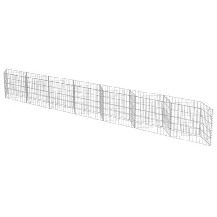 Vidaxl Gabionmur I Galvaniserat Stål 450x30x50 Cm Silver