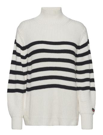 Viveka Sweater Høyhalset Pologenser Hvit BUSNEL*Betinget Tilbud