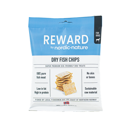 Nordic Nature - Dry Fish Chips - Hund - Hundegodbiter & tyggebein - Naturlige godbiter for hund - ZOO.no