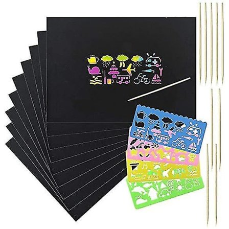 Sateenkaari-piirustuspaperia 20 kpl, taianomainen raaputuspiirustussetti