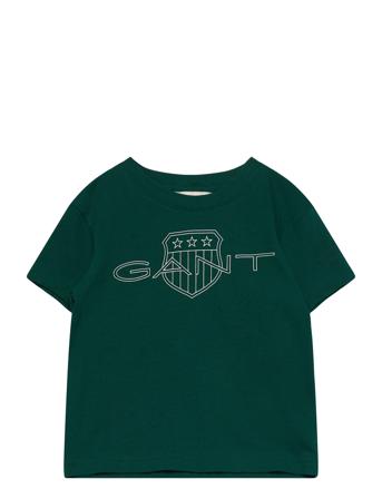 Relaxed Contrast Shield T-Shirt Tops T-Kortærmet Skjorte Green GANT