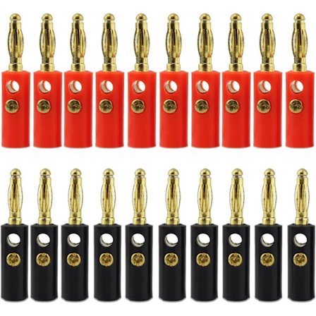 10 par banan stik 4mm forgyldt lydhøjttaler kabel stik