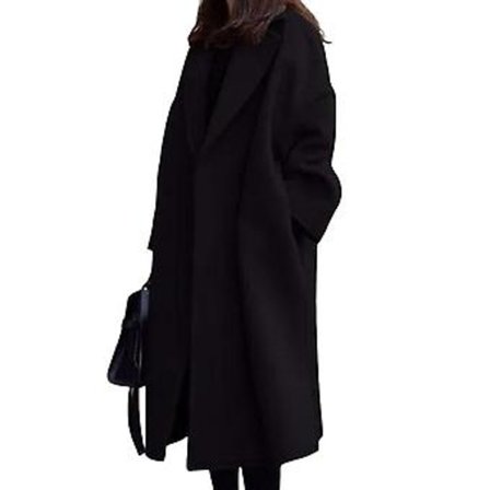 Naisten Talvi- ja Syyskauden Takki Korean Versio Ylisuurinen Lämmin Takki Arkipäivän Työ- ja Toimistokäyttöön (3XL Musta)