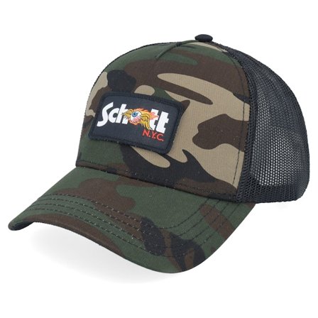 Von Dutch - Camo - trucker - Cap - Schott Patch Black/Camouflage A-Frame Trucker - Hatstore