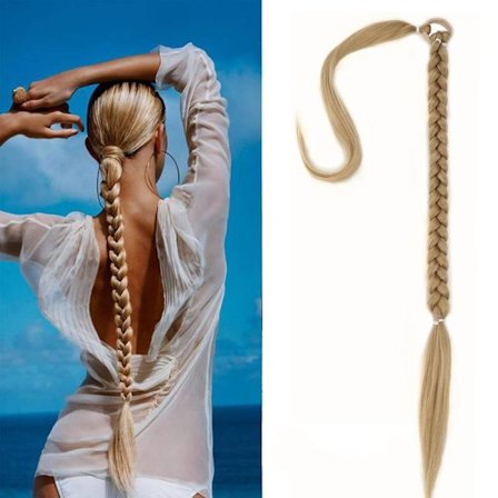 Hestehale parykk, flette lang hestehale