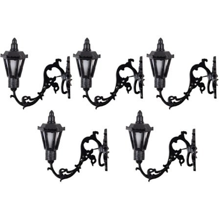 1/87 Skala Model Væglampe Varm Gul Svane Lamper Gadelampe Jernlamper, Sort