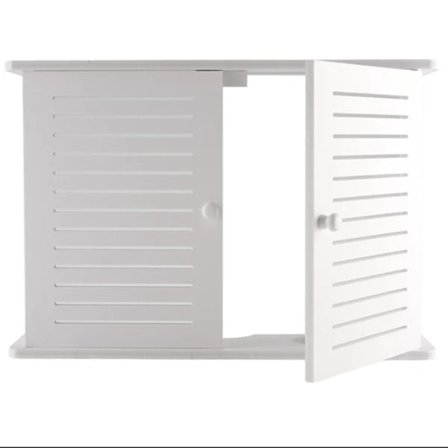 Trådløs Wifi Router Boks Tre Boks Kabel Pluss Trådfeste Veggmontert Stikkontakt Hylle L