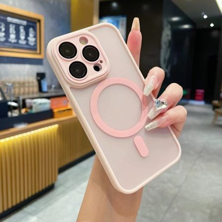 iPhone 17 Pro Skal Rosa Yadun Hud-Touch Magnetisk Matt Akryl