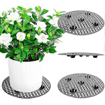 Förpackning med växtlyftare för krukor, kraftigt växtställ, växtkrukbricka för att förhindra röta och skador på uteplatser och däck (20 cm - 4-pack, 