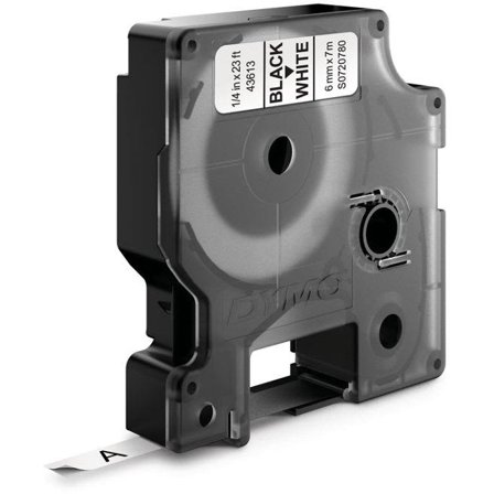 DYMO Standard D1 Teip 6mm Svart på hvitt, Markere & markører